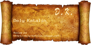 Dely Katalin névjegykártya